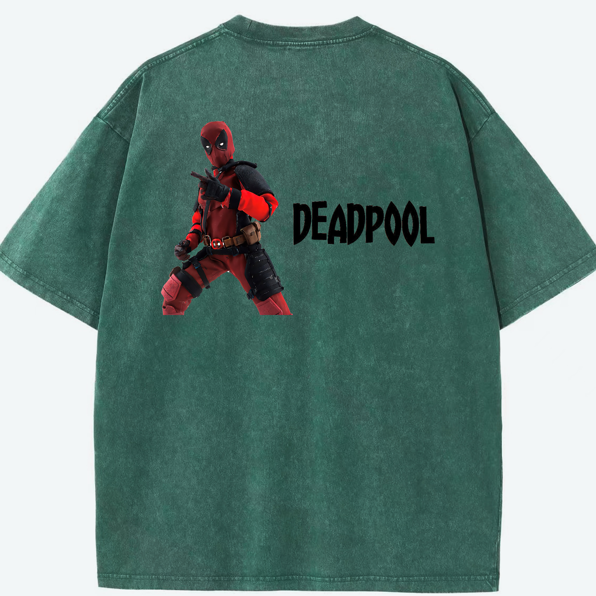 （画像用） Deadpool デッドプール 綿100% ヴィンテージ風 半袖Tシャツ（背面プリント）